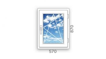 Готовое одностворчатое окно ПВХ Brusbox поворотно-откидное правое Accado 3 стекла (870x570x60)