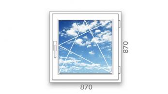 Готовое одностворчатое окно ПВХ Brusbox Accado поворотно-откидное правое 3 стекла (870x870x60)