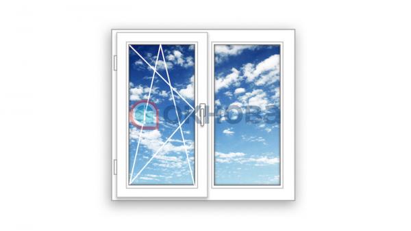 Готовое двухстворчатое  окно ПВХ Brusbox поворотно-откидное Accado левое  3 стекла (970x1200х70)