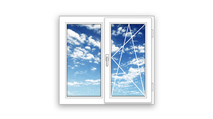 Готовое двухстворчатое  окно ПВХ Rehau поворотно-откидное Maco правое 3 стекла (1400x1300x70)