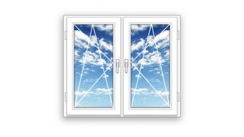 Готовое двухстворчатое  окно ПВХ Rehau поворотно-откидные створки  Accado  3 стекла (1000x1400x70)