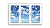 Готовое трехстворчатое окно ПВХ Brusbox поворотно-откидное Accado 2 створки по краям 3 стекла (2070x1320x60)