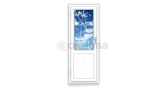 Дверь балконная Brusbox Accado Поворотно-откидная внизу с/п правая 3 стекла (2170x700x70)