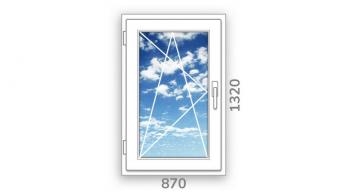 Готовое одностворчатое окно ПВХ Brusbox поворотно-откидное Accado правое 3 стекла (1320x870x60)