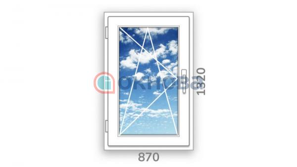 Готовое одностворчатое окно ПВХ Brusbox поворотно-откидное Accado левое 3 стекла (1320x870x60)
