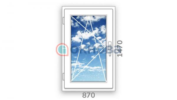 Готовое одностворчатое окно ПВХ Brusbox поворотно-откидное Accado левое 3 стекла (1470x870x60)