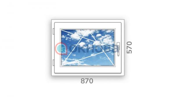 Готовое одностворчатое окно ПВХ Brusbox поворотно-откидное Accado левое 3 стекла (570x870x60)