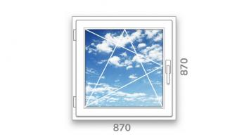 Готовое одностворчатое окно ПВХ Brusbox Accado поворотно-откидное левое 3 стекла (870x870x60)