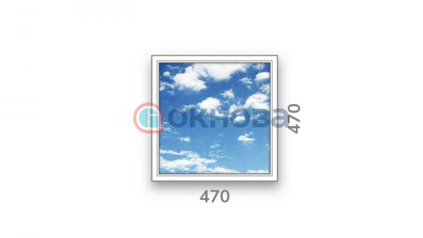 Готовое одностворчатое окно ПВХ Brusbox глухое 3 стекла (470x470x60)