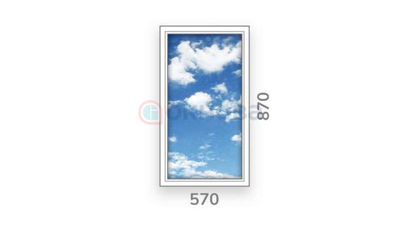 Готовое одностворчатое окно ПВХ Brusbox глухое 3 стекла (870x570x60)